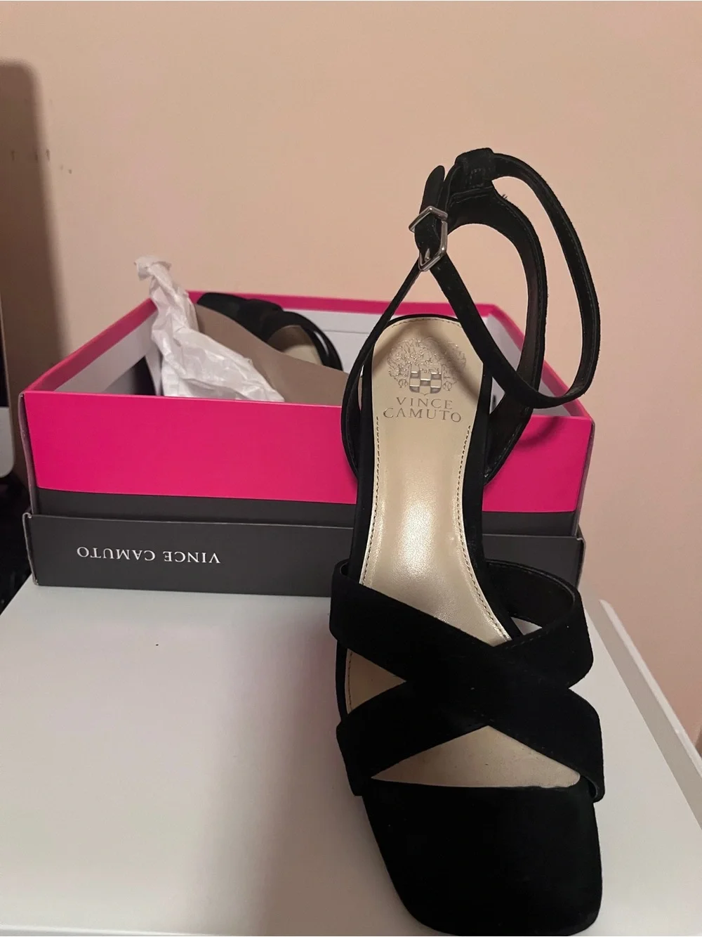 Vince 🖤 Camuto Black Suede Slingback Heels